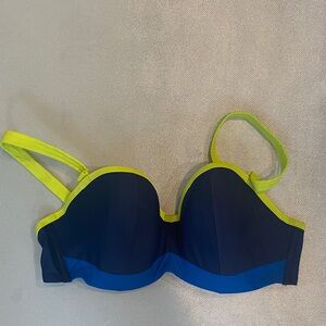 Stylish Navy and Lime Bra